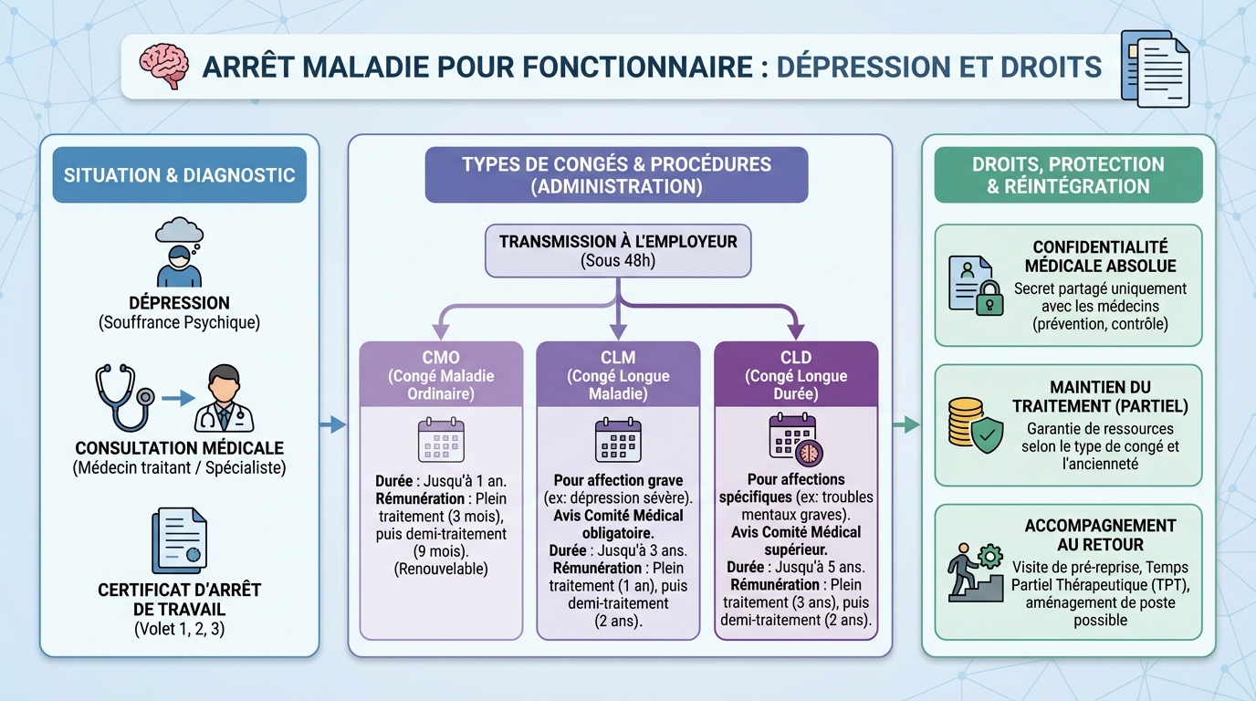 Droits des fonctionnaires en arrêt maladie