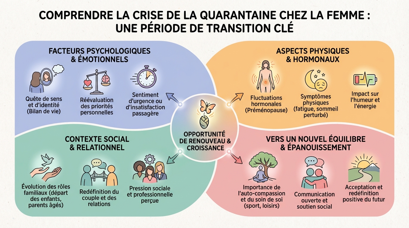 Comprendre la crise de la quarantaine chez la femme 1 Causes de la crise de la quarantaine
