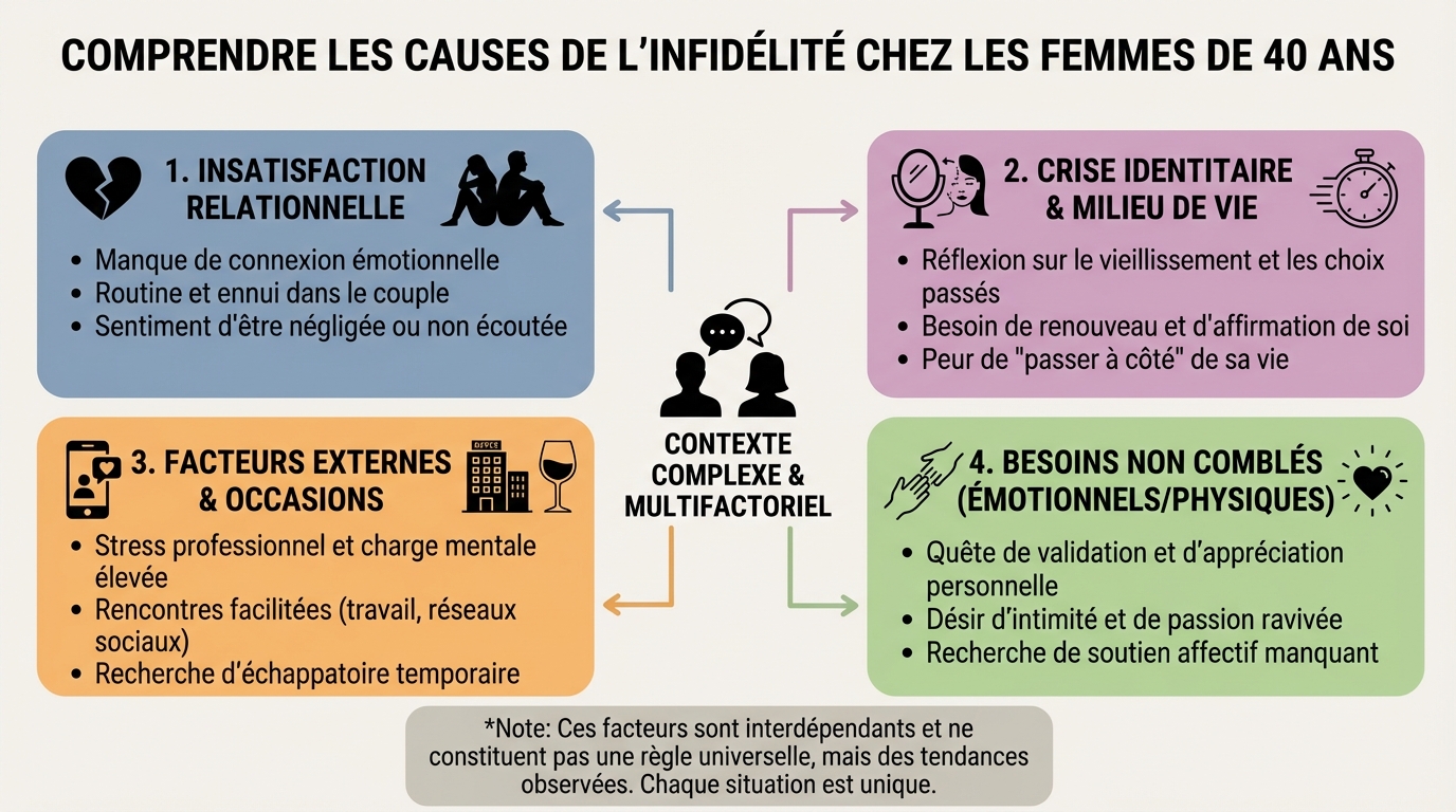 Les raisons de l'infidélité chez les femmes de 40 ans