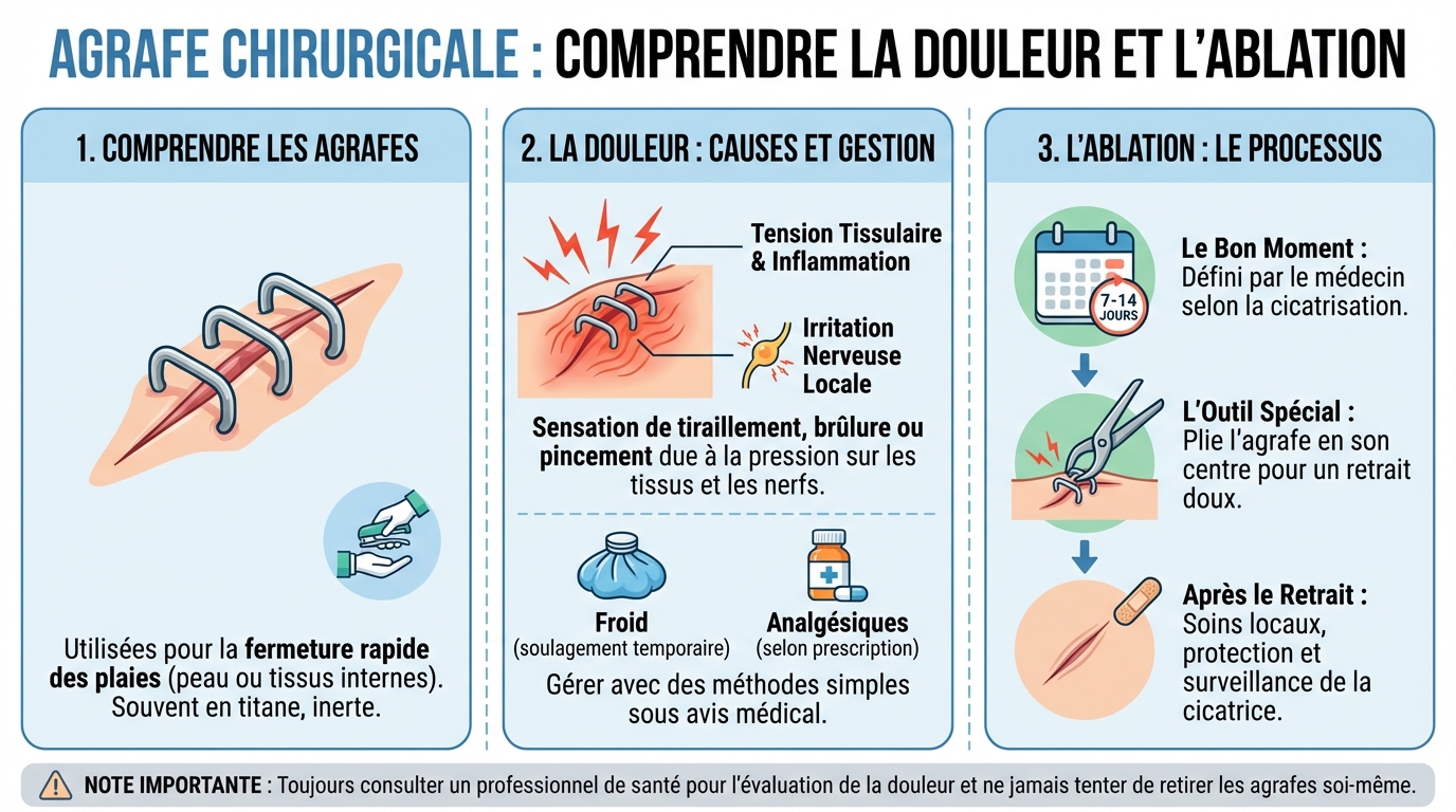 Comment se déroule l'ablation des agrafes ?