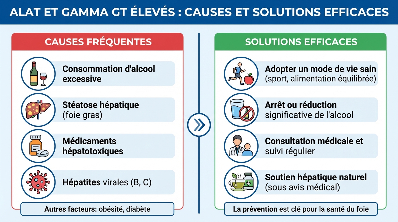 Alat et gamma gt élevés : causes et solutions efficaces 1 Causes des ALAT et Gamma GT élevés