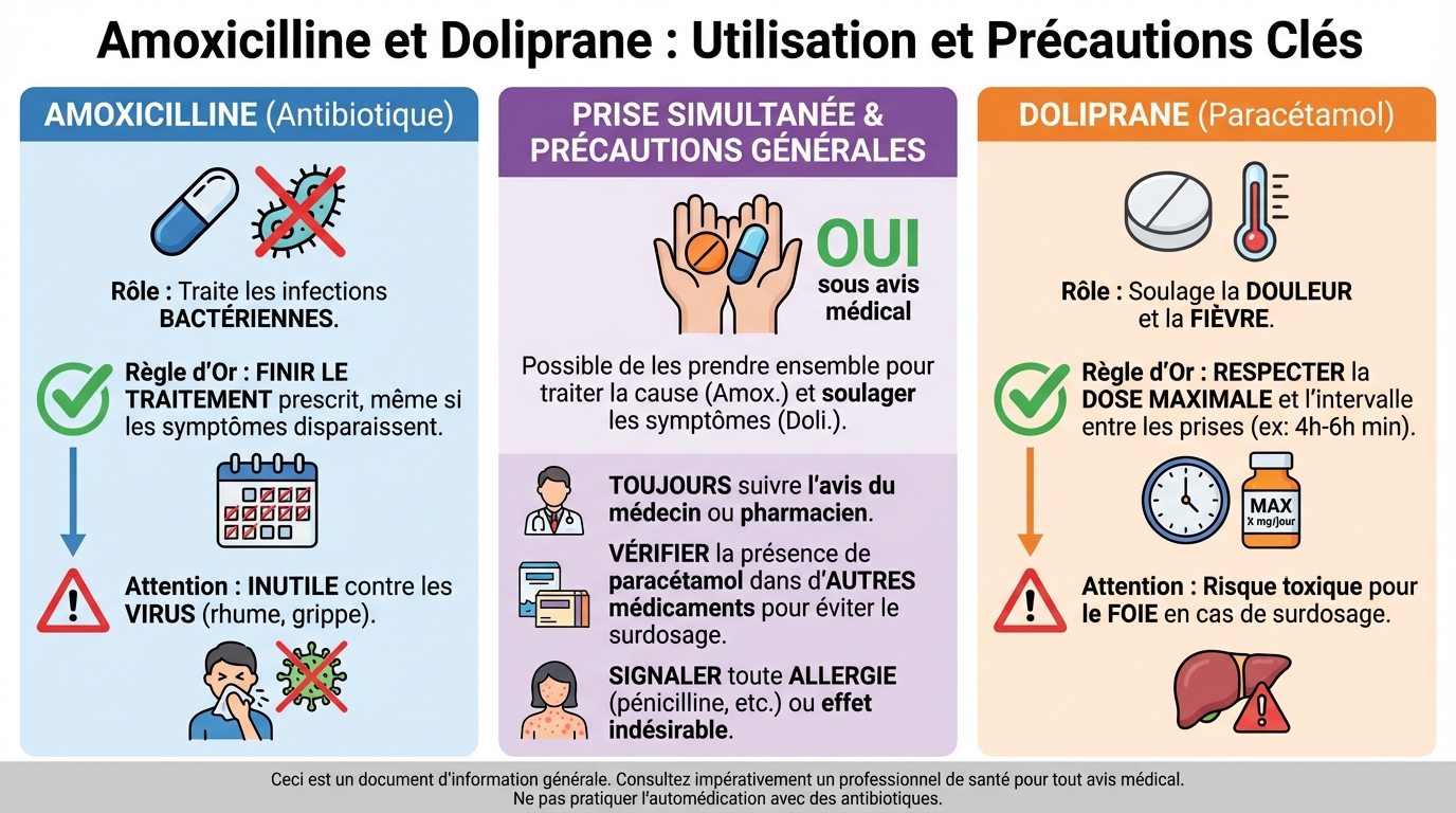 Peut-on prendre amoxicilline et doliprane ensemble ?